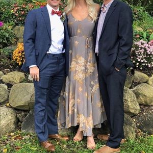 Gray floral maxi dress